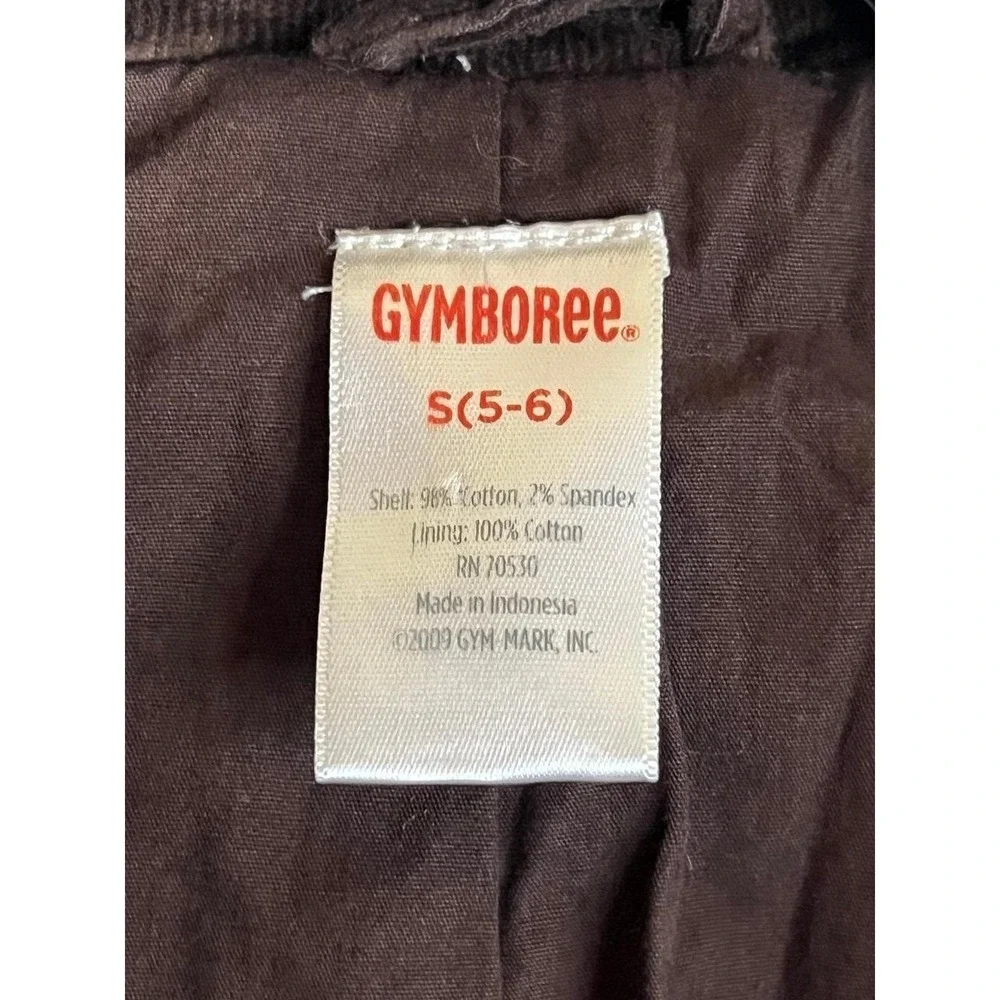 Girls S5-6 brown corduroy jacket gymboree 100% cotton lining children clothes